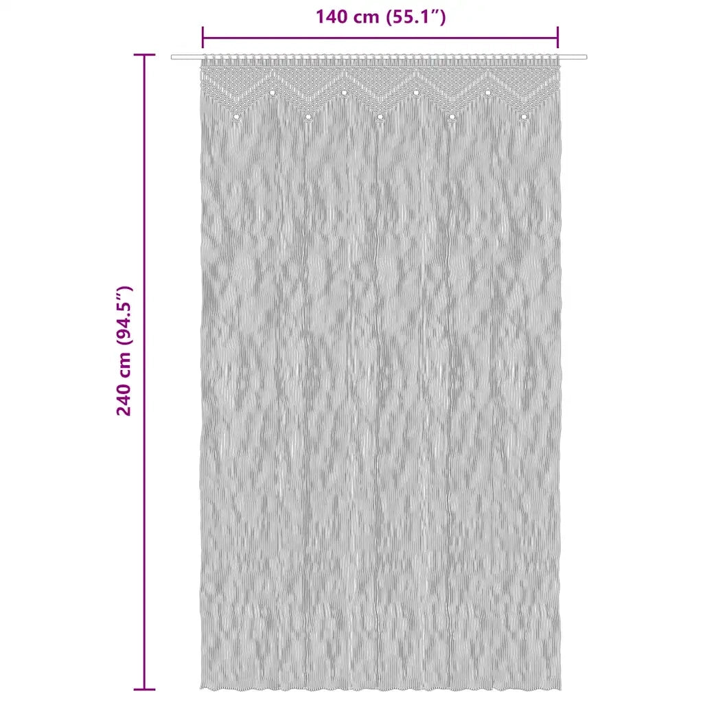 Tenda Macram¨¨ Antracite 140x240 cm in Cotone