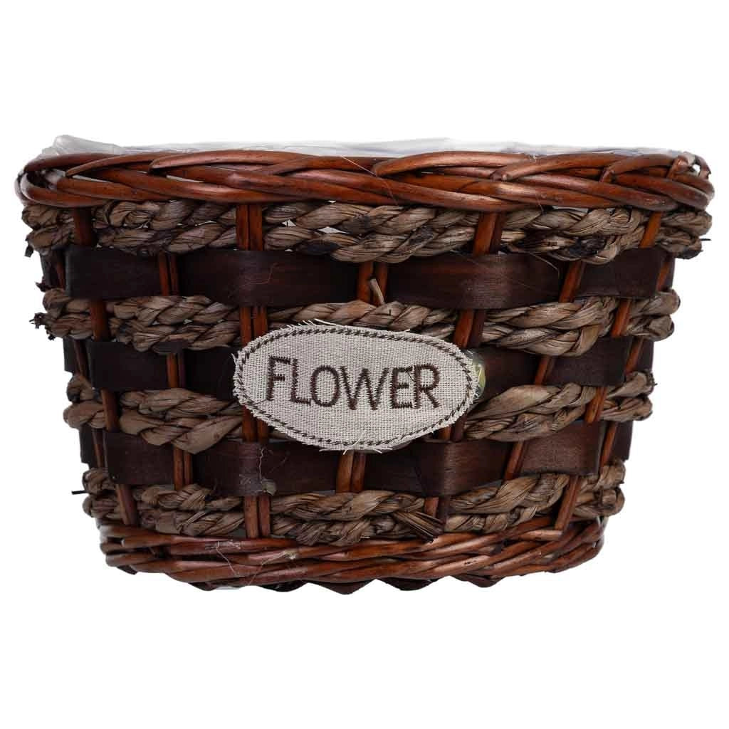 Vaso in vimini marrone 27x27x17h cm