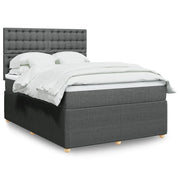 Giroletto a Molle con Materasso Grigio Scuro 140x200cm Tessuto 3294394