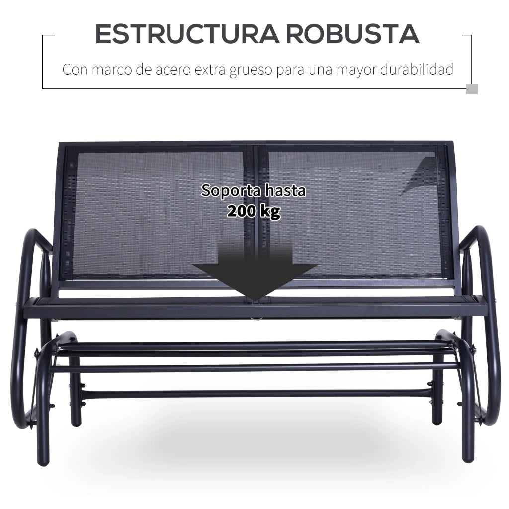 Dondolo da Giardino 2 Posti ¨C Xylo ¨C Metal Texteline 120x70x85cm Grigio