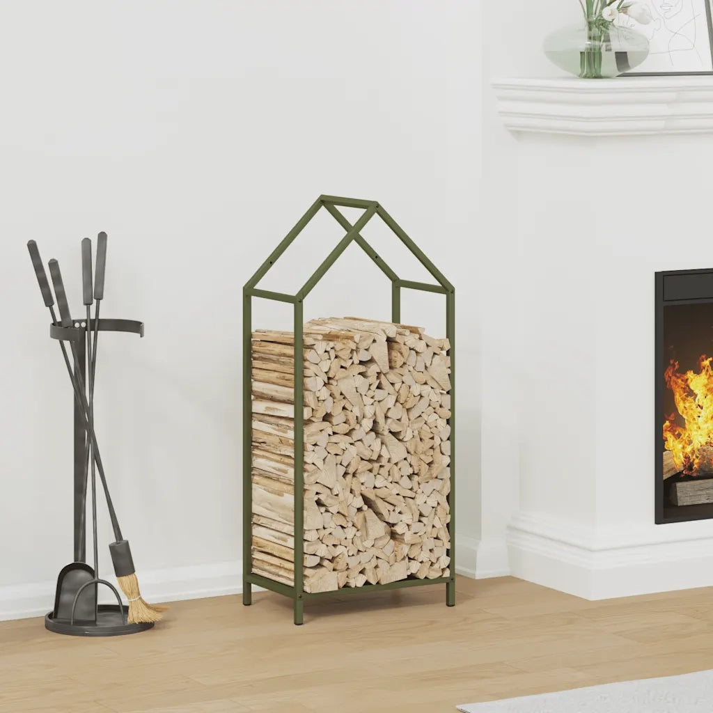 Rastrelliera per Legna da Ardere Verde Oliva 40x25x90 cm CFW8988005