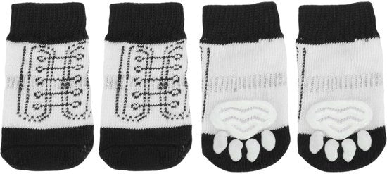 Calze Antiscivolo per Cani - Protezione da Puzza - Set di 4 - Taglia M - Zampe di Gomma in Silicone - Tessuto di Poliestere Soffice - Calze per Animali di Compagnia