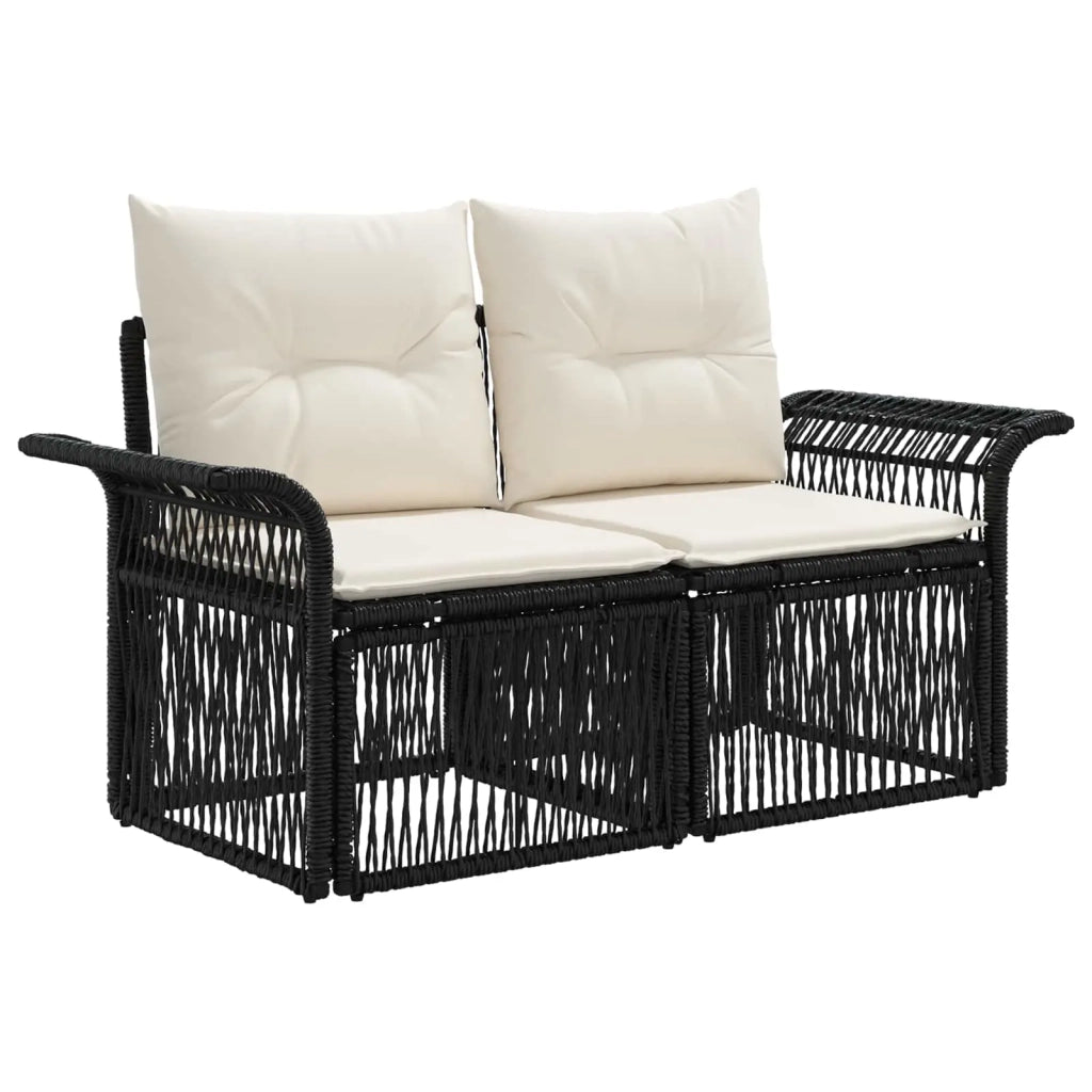 Set Divano da Giardino 9 pz Nero polyrattan 3434944