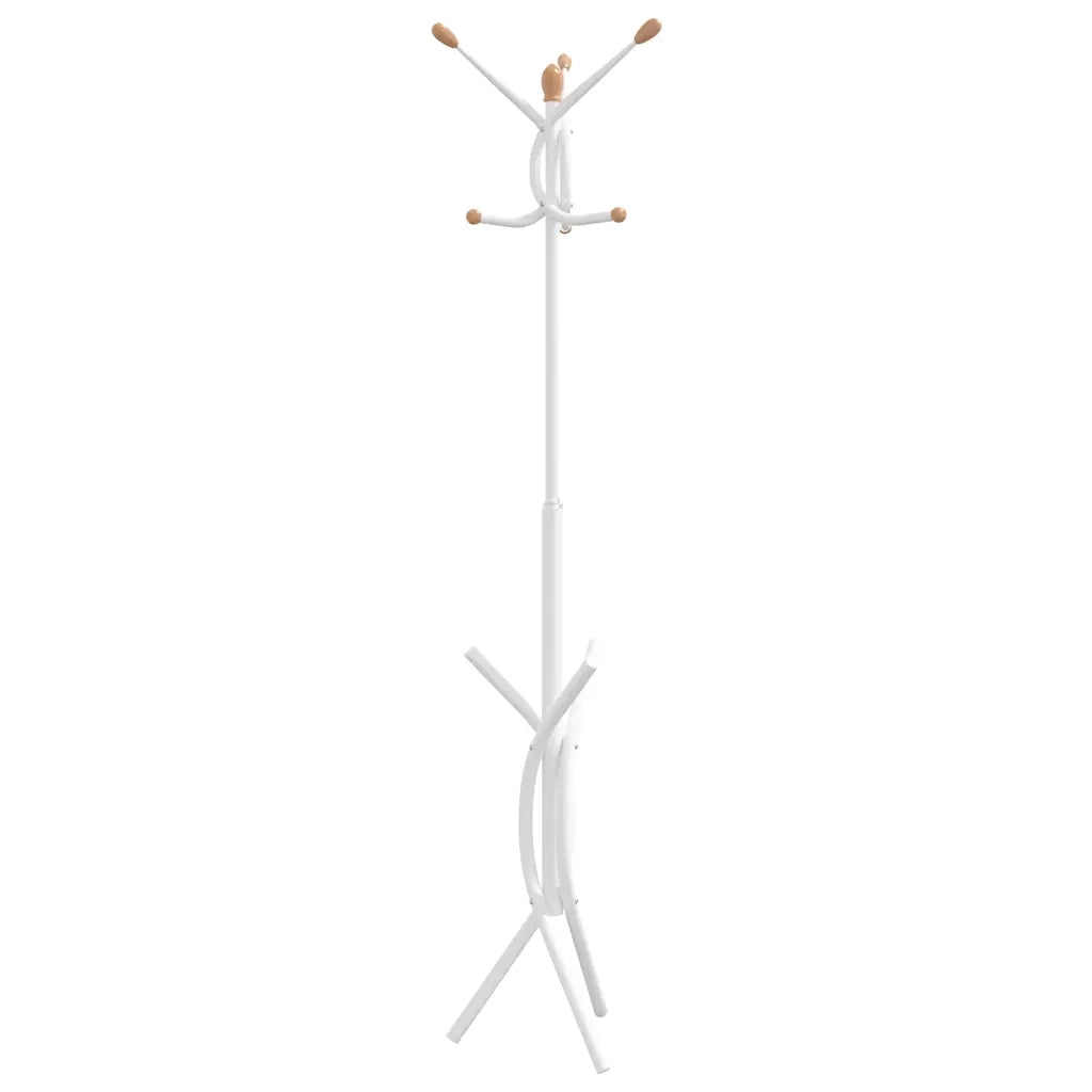 Pratico appendiabiti da terra con 9 ganci 176 x 40 cm stile moderno corridoio in ferro bianco 02_0047584
