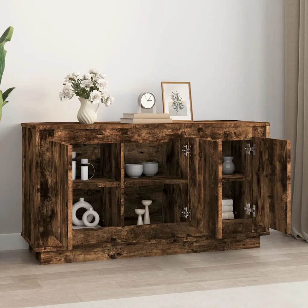 Credenza | Madia | Buffet da pranzo | Armadio da pranzo Rovere Fumo 102x35x55 cm in Legno Multistrato