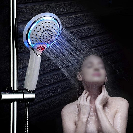 LED Douchesproeier con Sensore di Temperatura - Cambio di Colore - Bianco - Manigliona per Doccia - Per una Esperienza di Doccia di Lusso - Design Innovativo