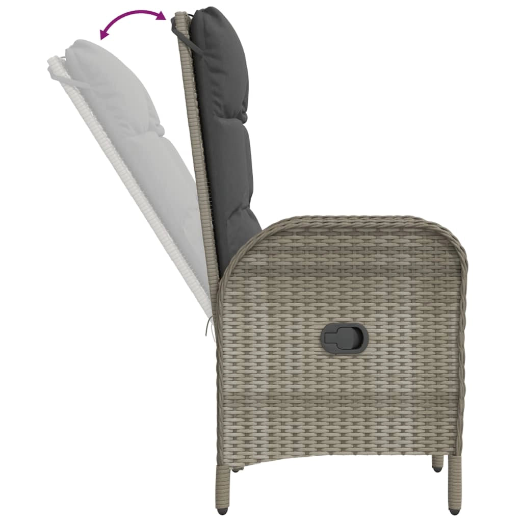 Set di mobili da giardino mobili da esterno set da 3 pezzi con cuscini resina intrecciata grigia 02_0015973