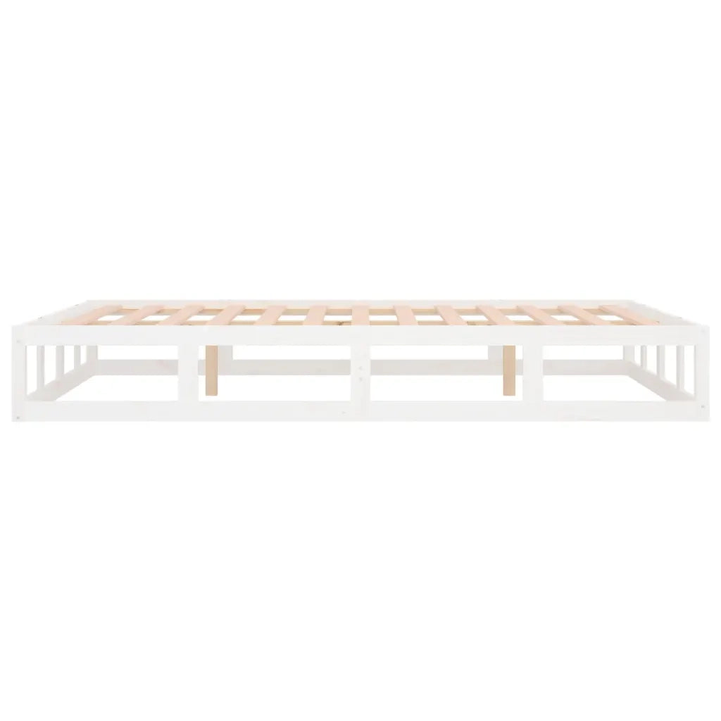 Giroletto-Struttura Letto Bianco 140x190 cm in Legno Massello 364578
