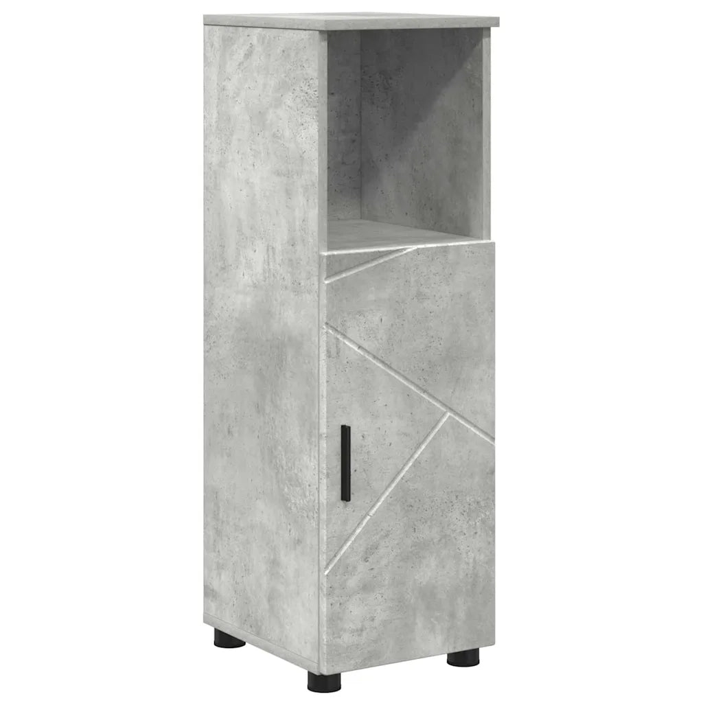 Set di mobili per il bagno con porta 4 pcs Grigio cemento