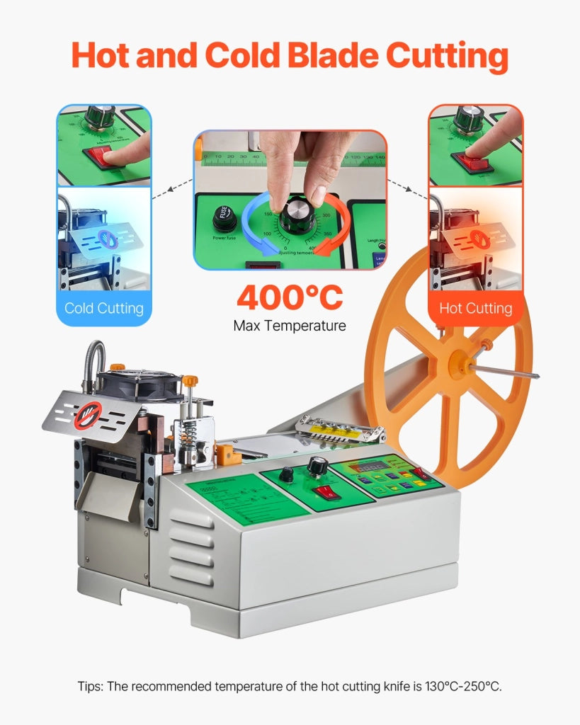 HZX-988 Macchina per Taglio Automatico Nastri Caldo e Freddo con Display LCD Temperatura Regolabile per Nastri Cerniere Lacci