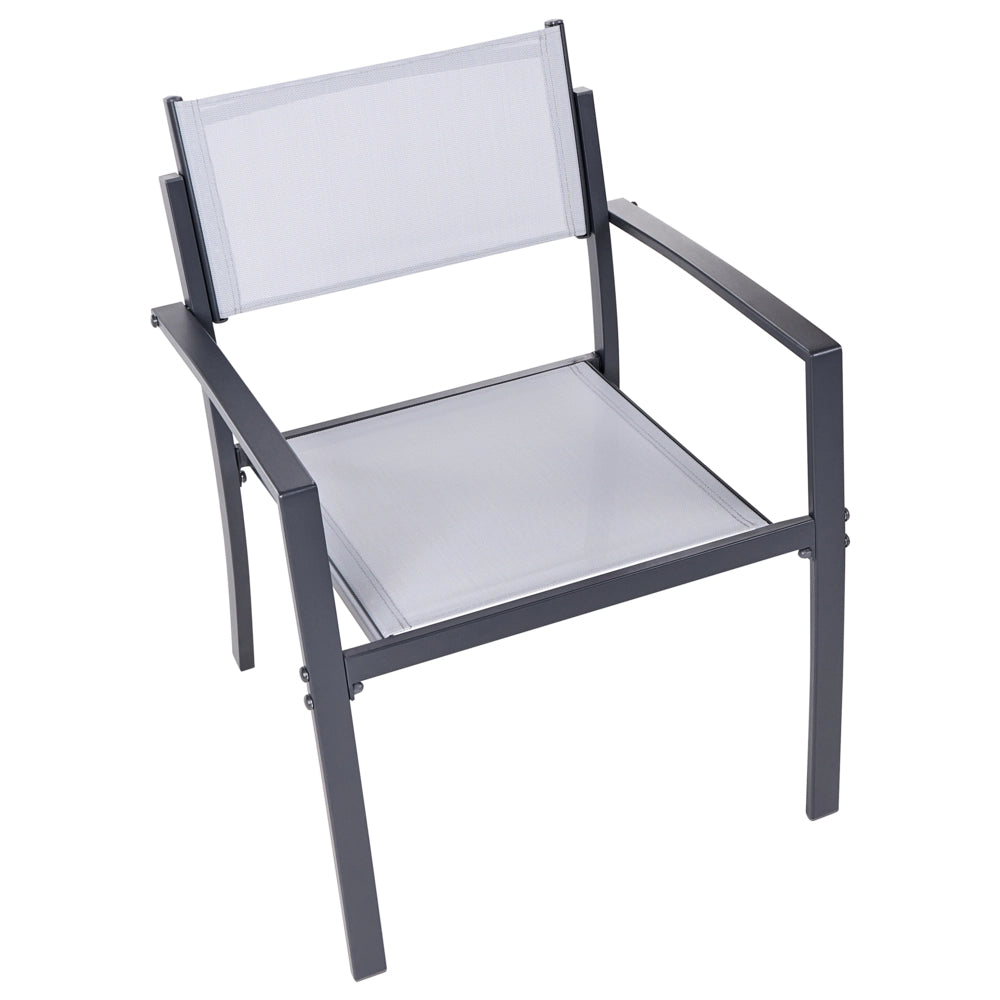 Set da bistrot in acciaio grigio a 2 posti con tavolino da caffè Stile industriale moderno Balcone