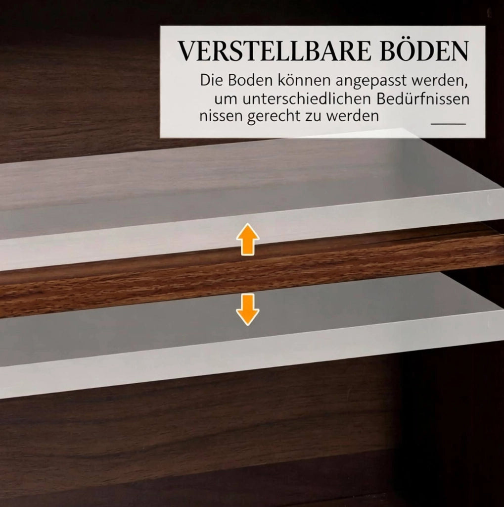 SCAFFALE PORTA CD 102x23,5x195 cm MDF Marrone con Ripiani Regolabili