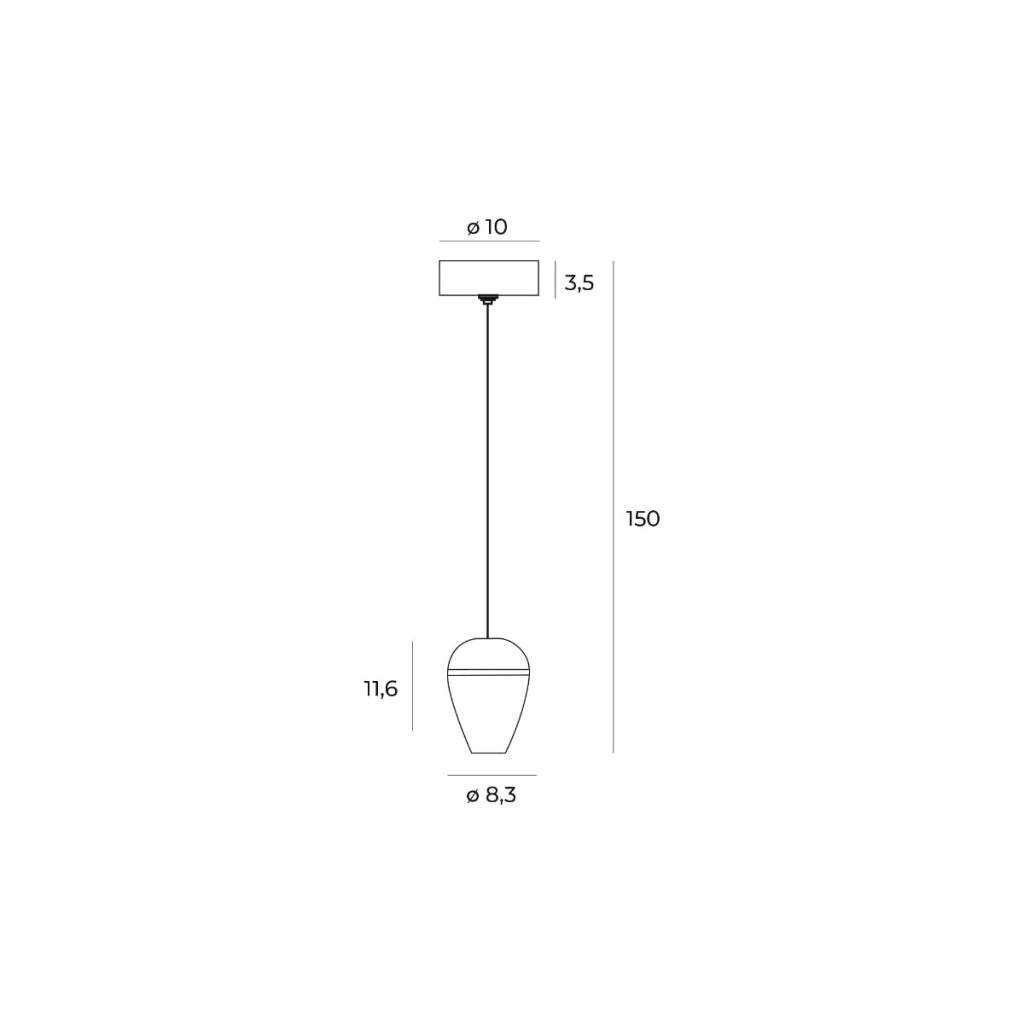Lampada a sospensione Maxlight Cometshine LED 8W nera oro