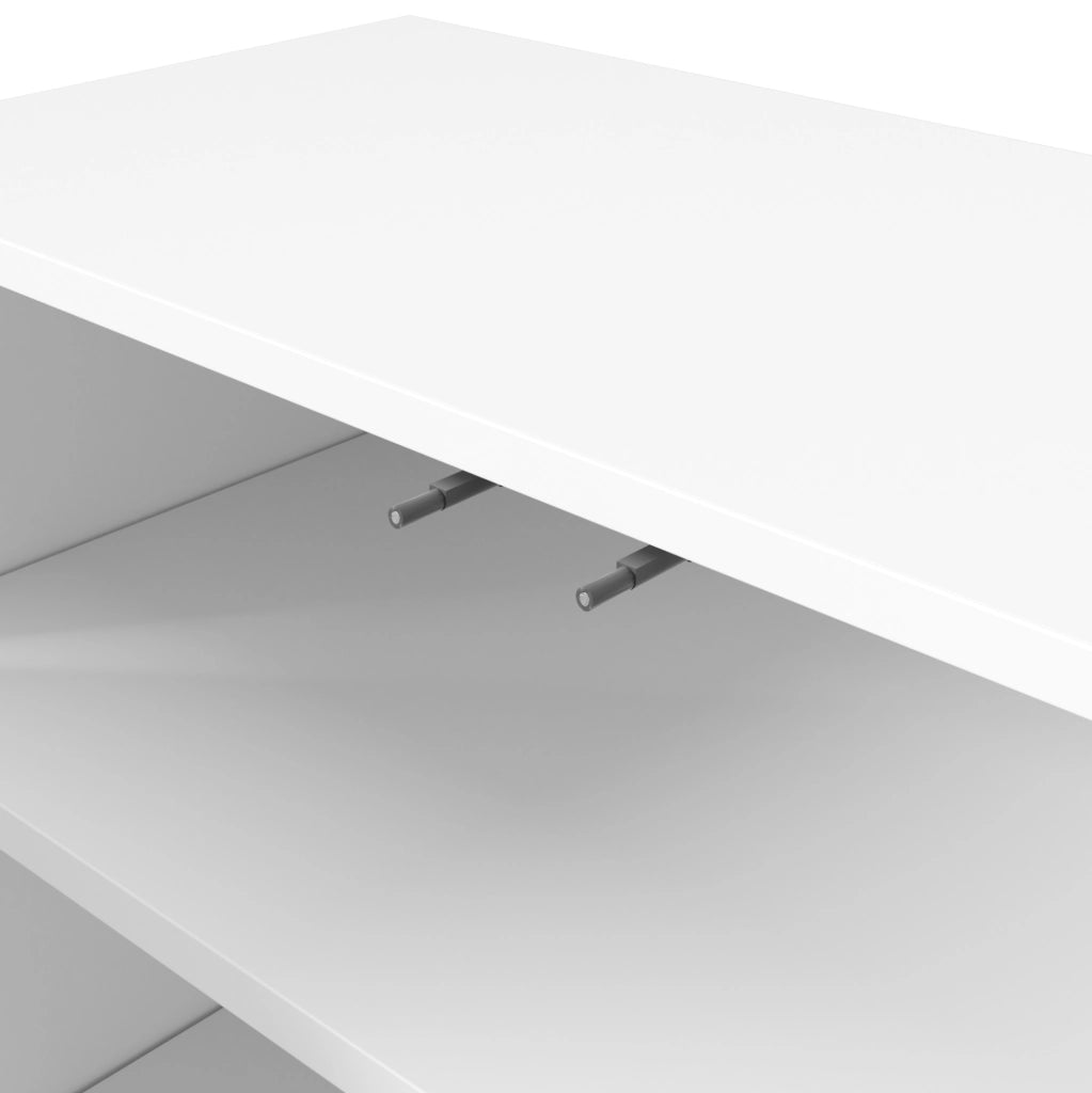 Credenza bianca moderna con porte ondulate e ante senza maniglie
