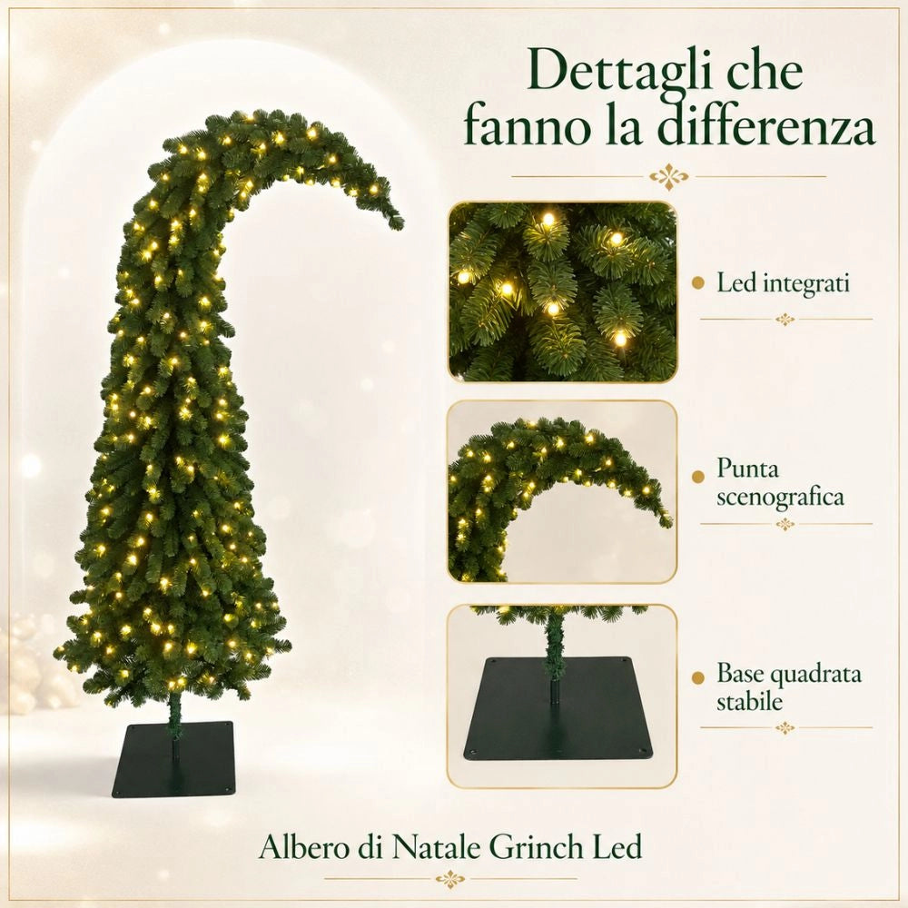 Albero di natale grinch con 250 luci led decorative