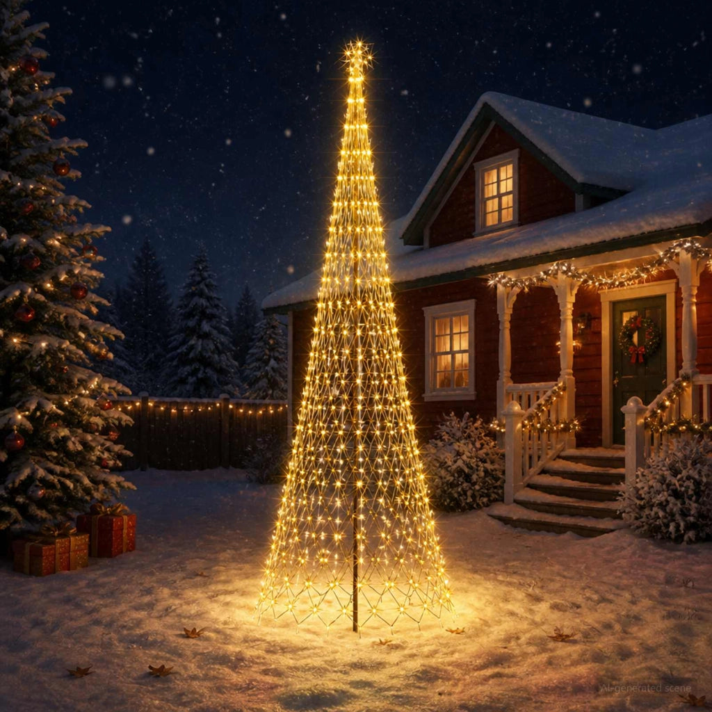 Albero di Natale LED EKENAS 400 cm 450 LED Bianco caldo Ferro 42053605