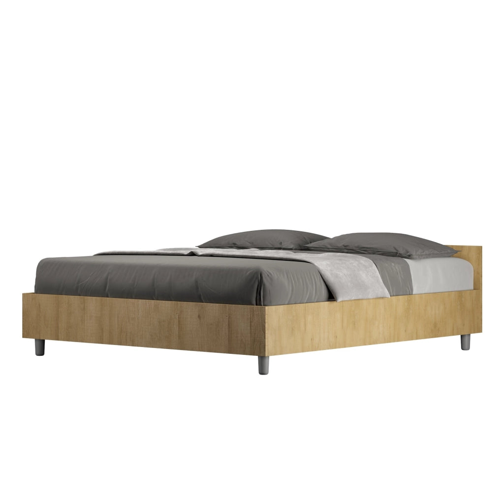 Letto Matrimoniale 160x200 cm Senza Rete Nuamo Quercia Natura