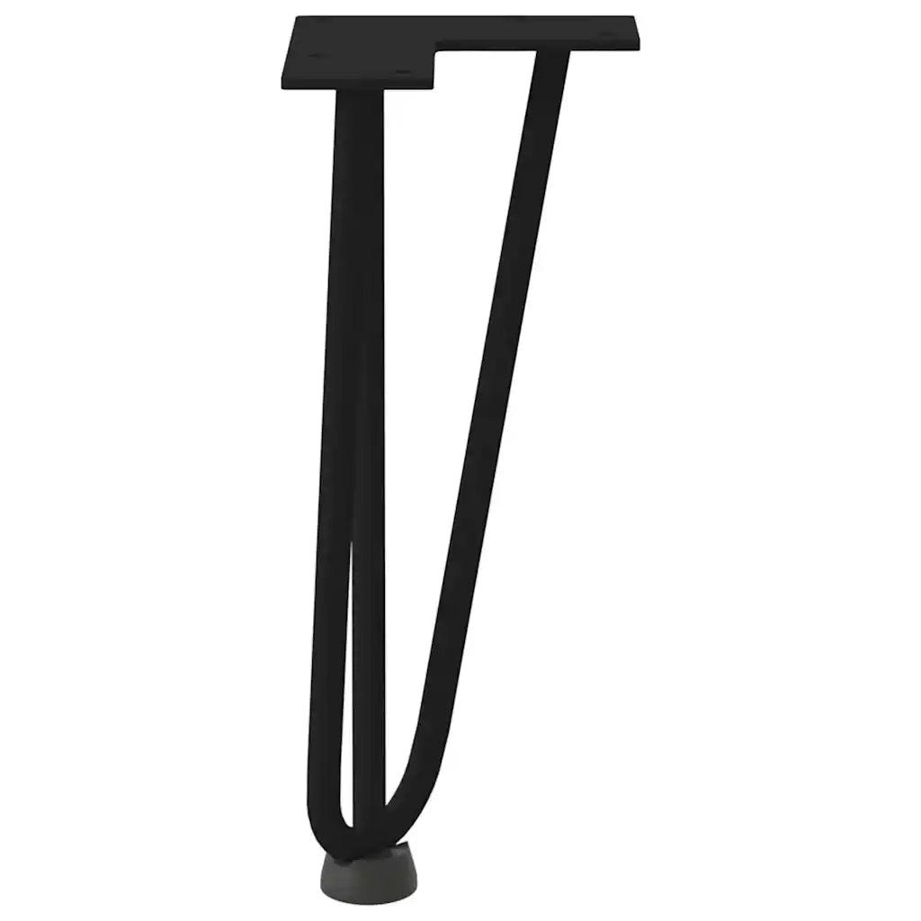 Gambe a forcina per tavolino 4 pz nere 30 cm in acciaio massiccio 4012436