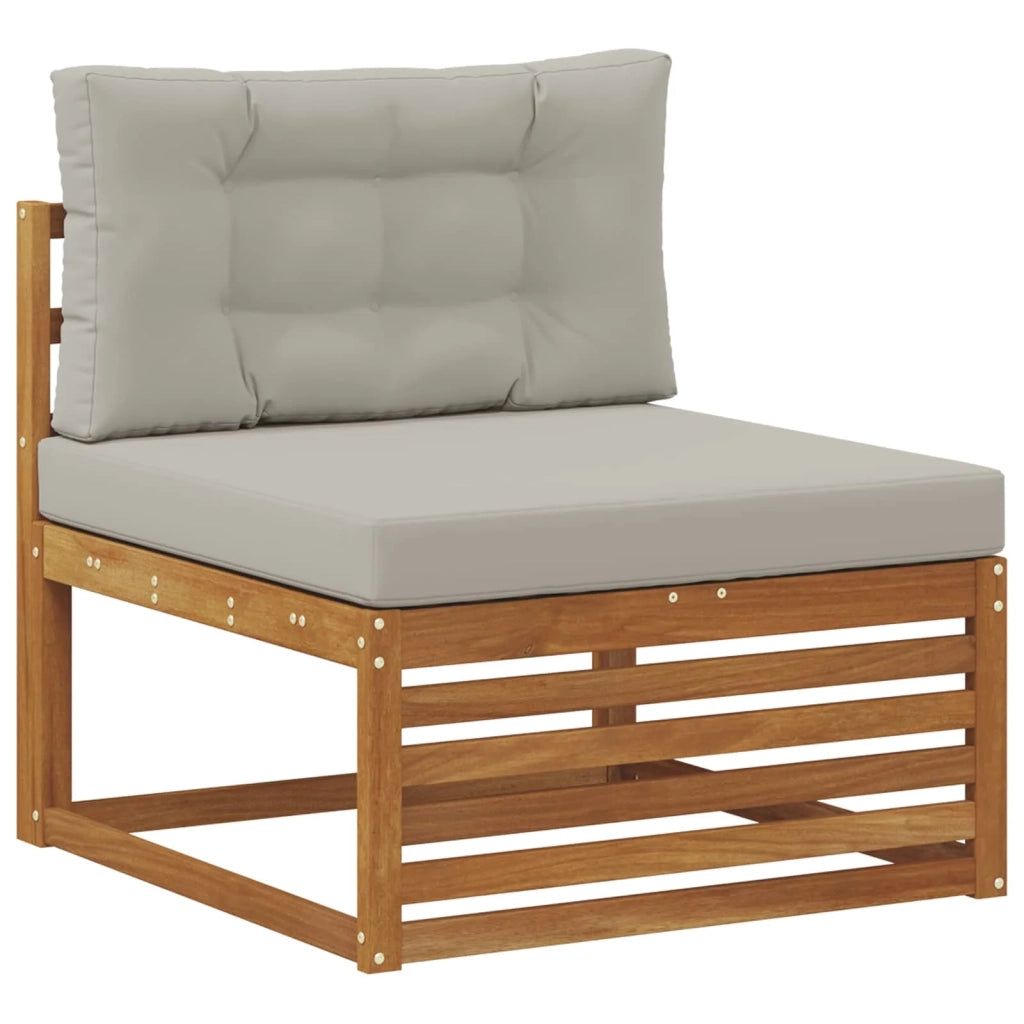 Set divani con cuscino 5 pcs Grigio Naturale e Chiaro 3374191