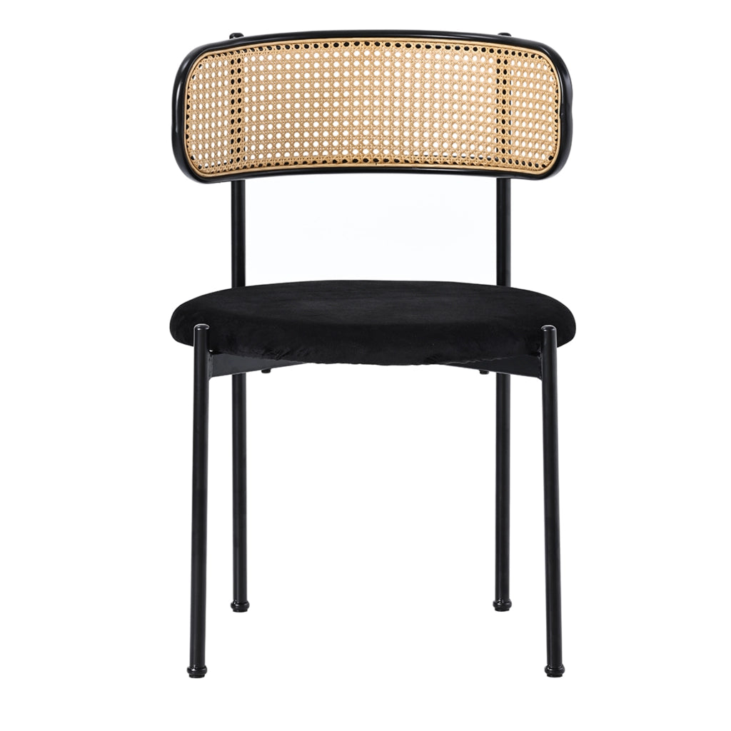 Set 6 Sedie da Pranzo in Velluto ¨C Xylo ¨C Gambe in Metallo, Nero