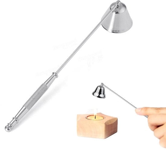 Accessori per candela con manico lungo - Estintore per candela - Protezione contro la soffiata di candela - Disegno decorativo - Manico antiscivolo - Estinzione sicura delle fiamme di candela - Accessori per candela