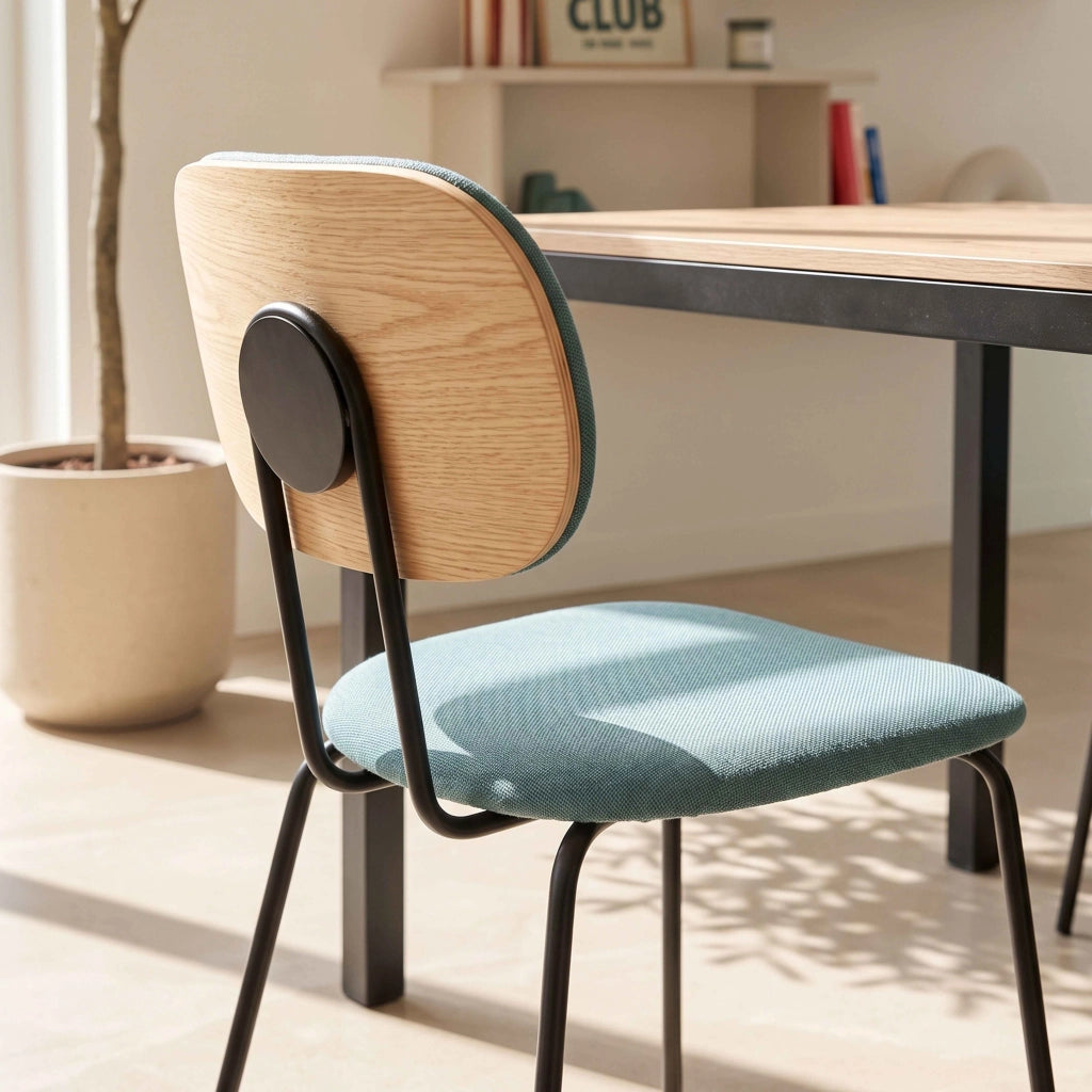 Oviala - Set di 2 sedie di design in acciaio e legno verde scuro