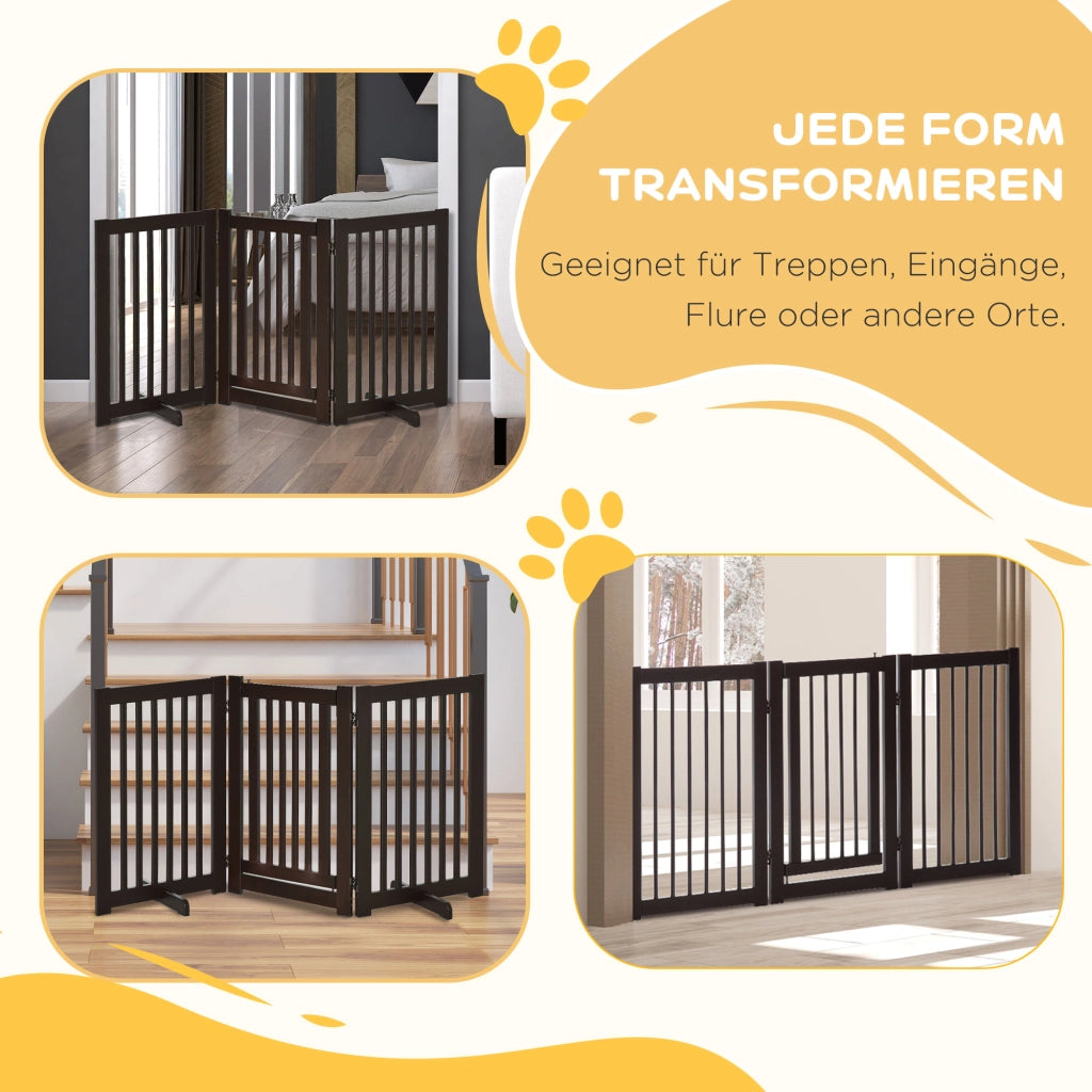 Cancello per Bambini e Cani ¨C Minimal ¨C 155x76 cm Legno Scuro