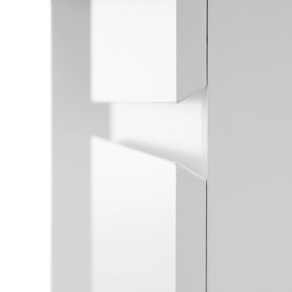 Tavolo da toeletta classico con 5 cassetti capienti, per camera da letto, in pannello truciolare E1. bianco e rovere