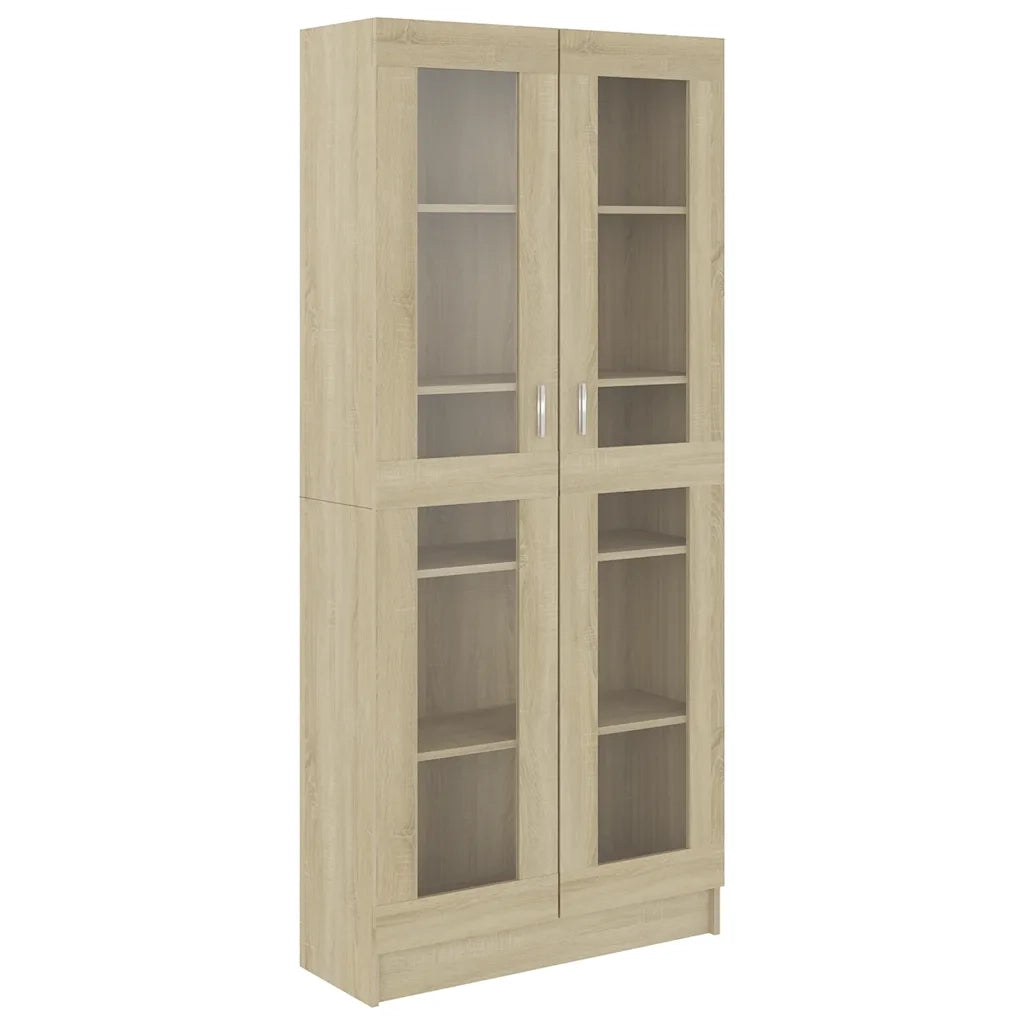 Armadietto Vetrina Rovere Sonoma 82,5x30,5x185 cm Multistrato 802771