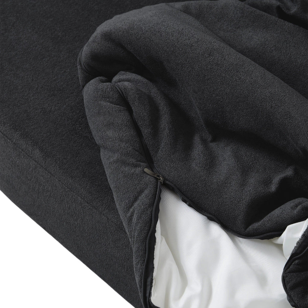 Divano letto pieghevole 3 in 1 in flanella nera con schiuma memory