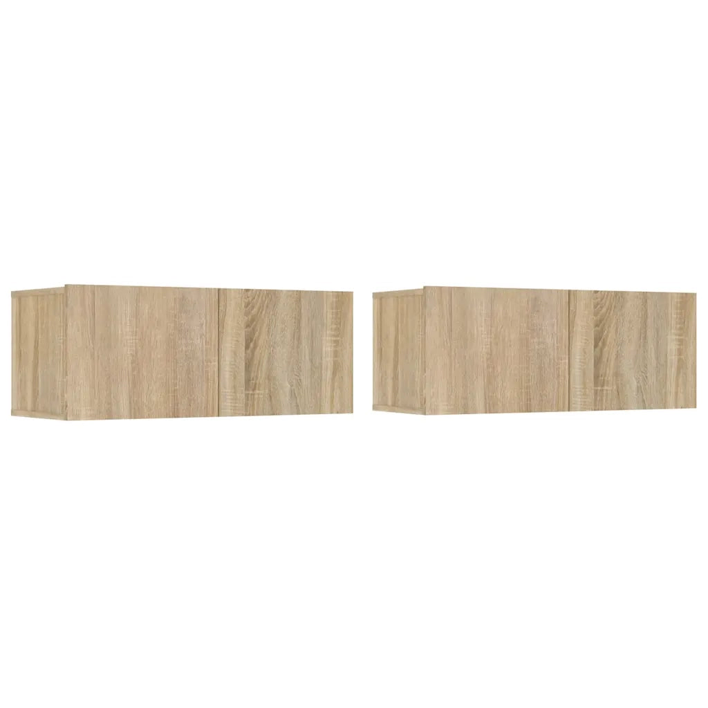 Mobili TV 2 pz-Credenza TV-Console TV Rovere Sonoma 80x30x30 cm in Legno Multistrato