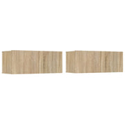 Mobili TV 2 pz-Credenza TV-Console TV Rovere Sonoma 80x30x30 cm in Legno Multistrato