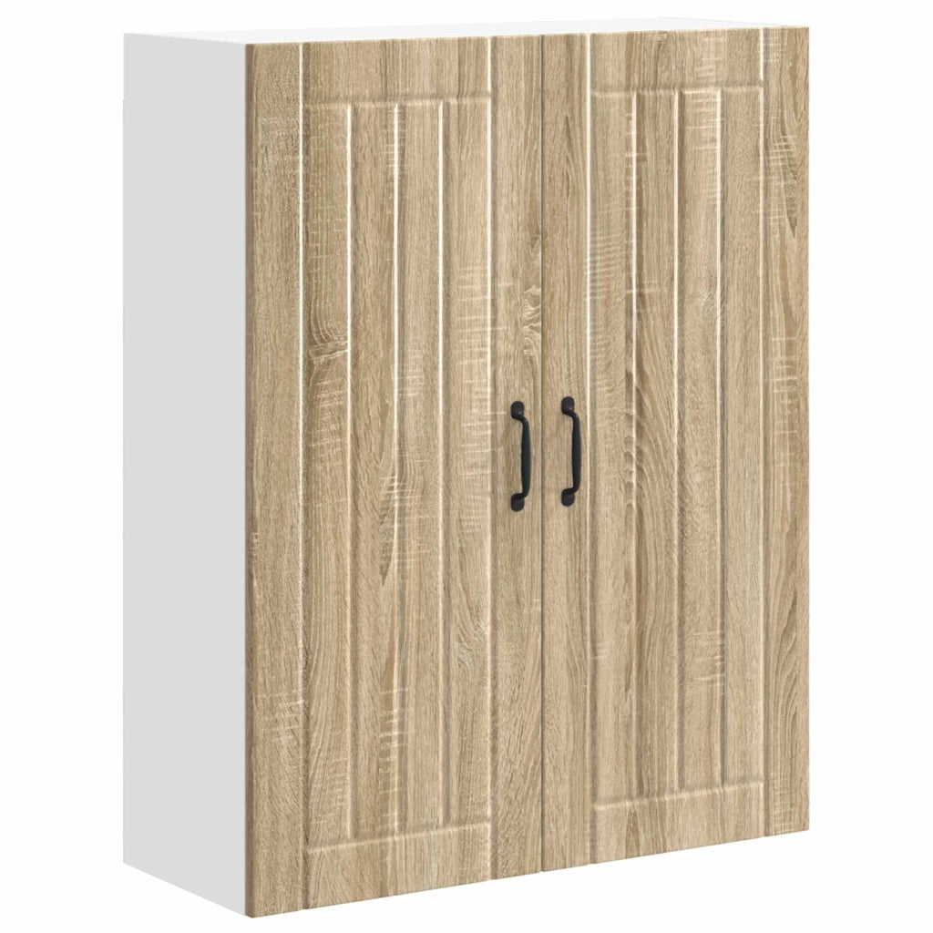 Armadio da cucina rettangolare moderno 80 x 31 x 100 cm pratico spazio di archiviazione stile essenziale in legno multistrato rovere sonoma 02_0054164