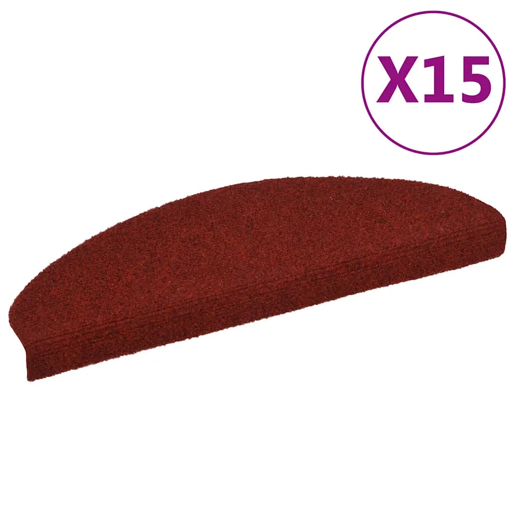 Tappetini Autoadesivi per Scale 15 pz | Gradini per Scale 65x21x4 cm Rosso