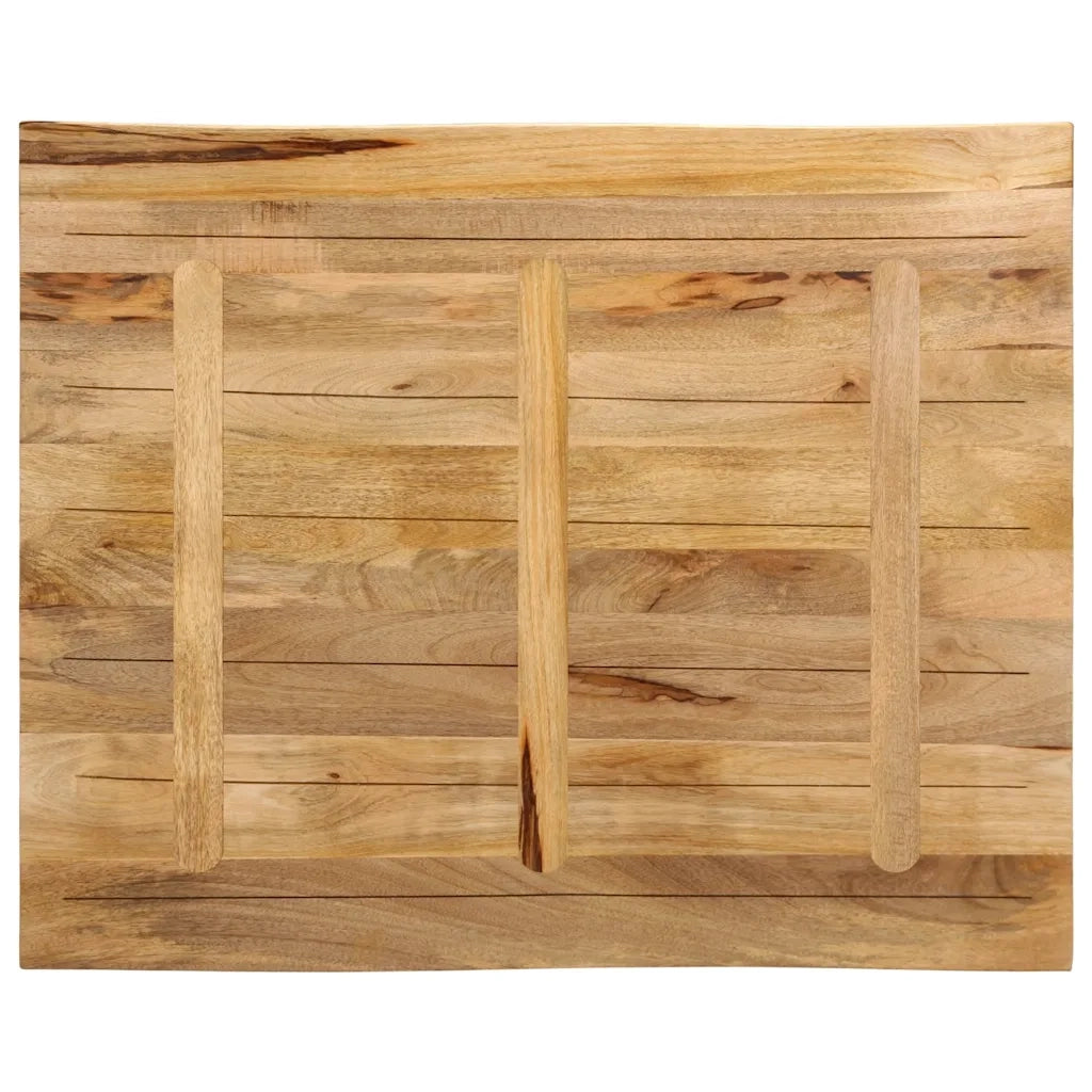 Piano Tavolo | Superficie Tavolo | Piano Scrivania Bordi Vivi 110x80x3,8 cm Legno di Mango Grezzo