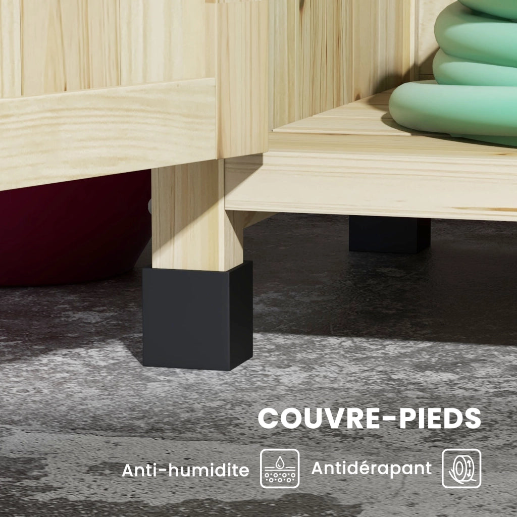 Tavolo da giardinaggio con ripiani e cassetto ¨C Xylo ¨C Legno naturale 90,5x41x124,5cm