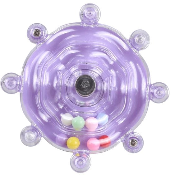 Giocattolo per Psittacidi, Ruota Interattiva Colorata, Attività Giocattolo per Piccoli e Medi Psittacidi, Cacatue, Conuri, Amori Rossi.
