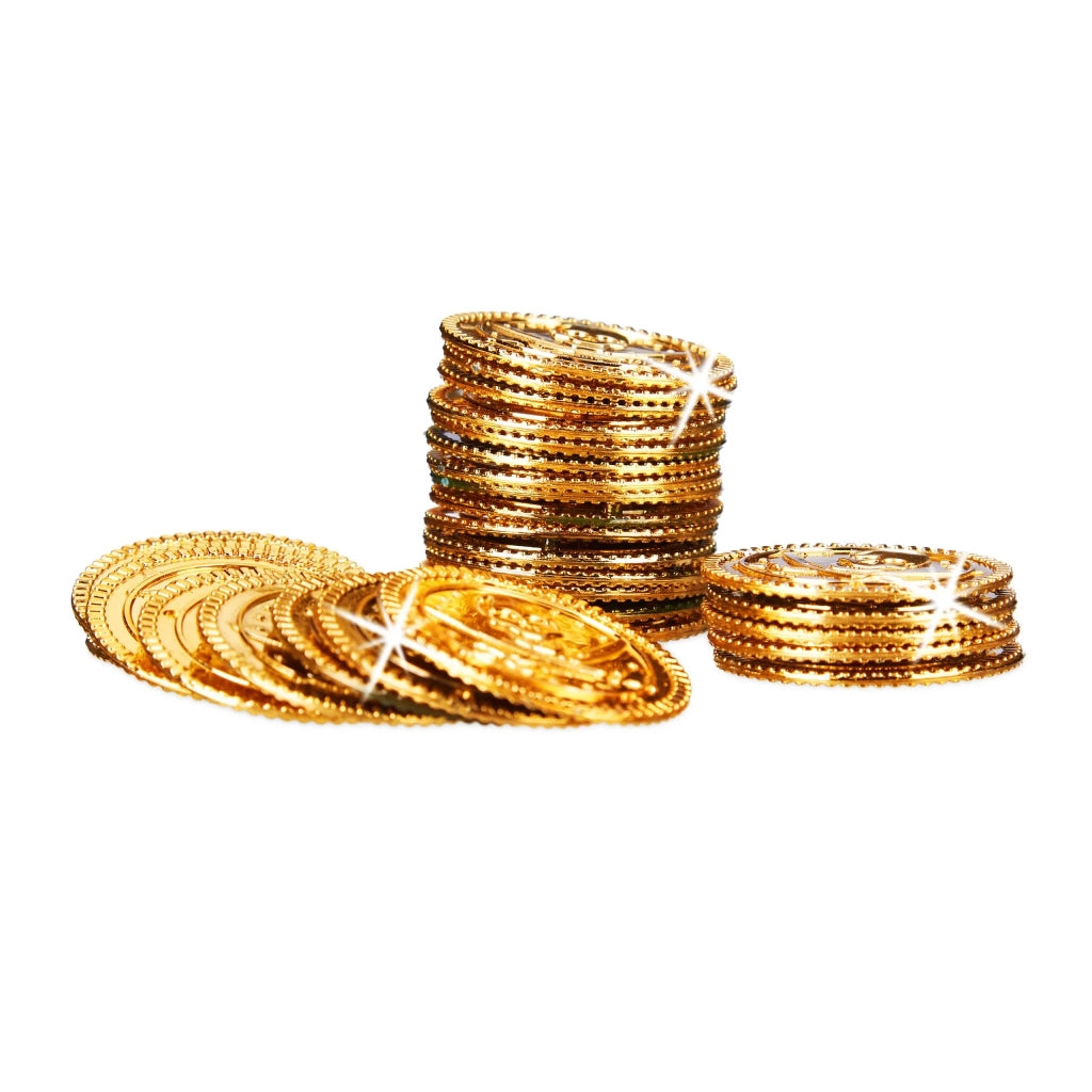 Lotto di 288 monete dorate decorative compleanno bambino 3,5 cm in PP oro 13_0004325