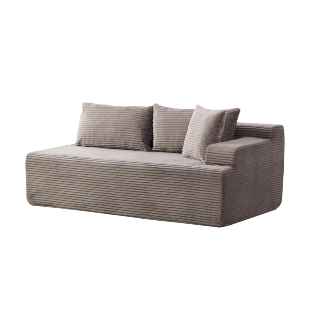 Divano modulare, divano compatto, tessuto chenille, schiuma ad alta elasticità 30D, base antiscivolo, 2 posti, grigio