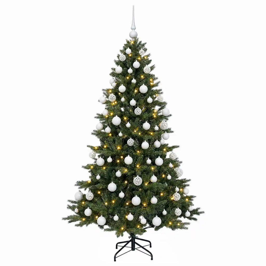 Albero di Natale artificiale con palline 180 cm 300 LED 3467074