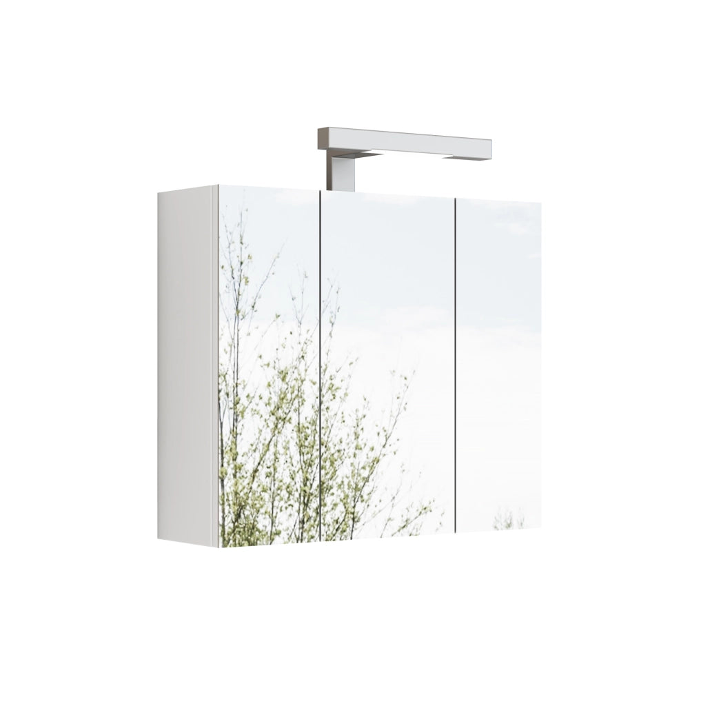 ARMADIETTO A SPECCHIO da Parete 60 cm 3 Ante LED Bianco