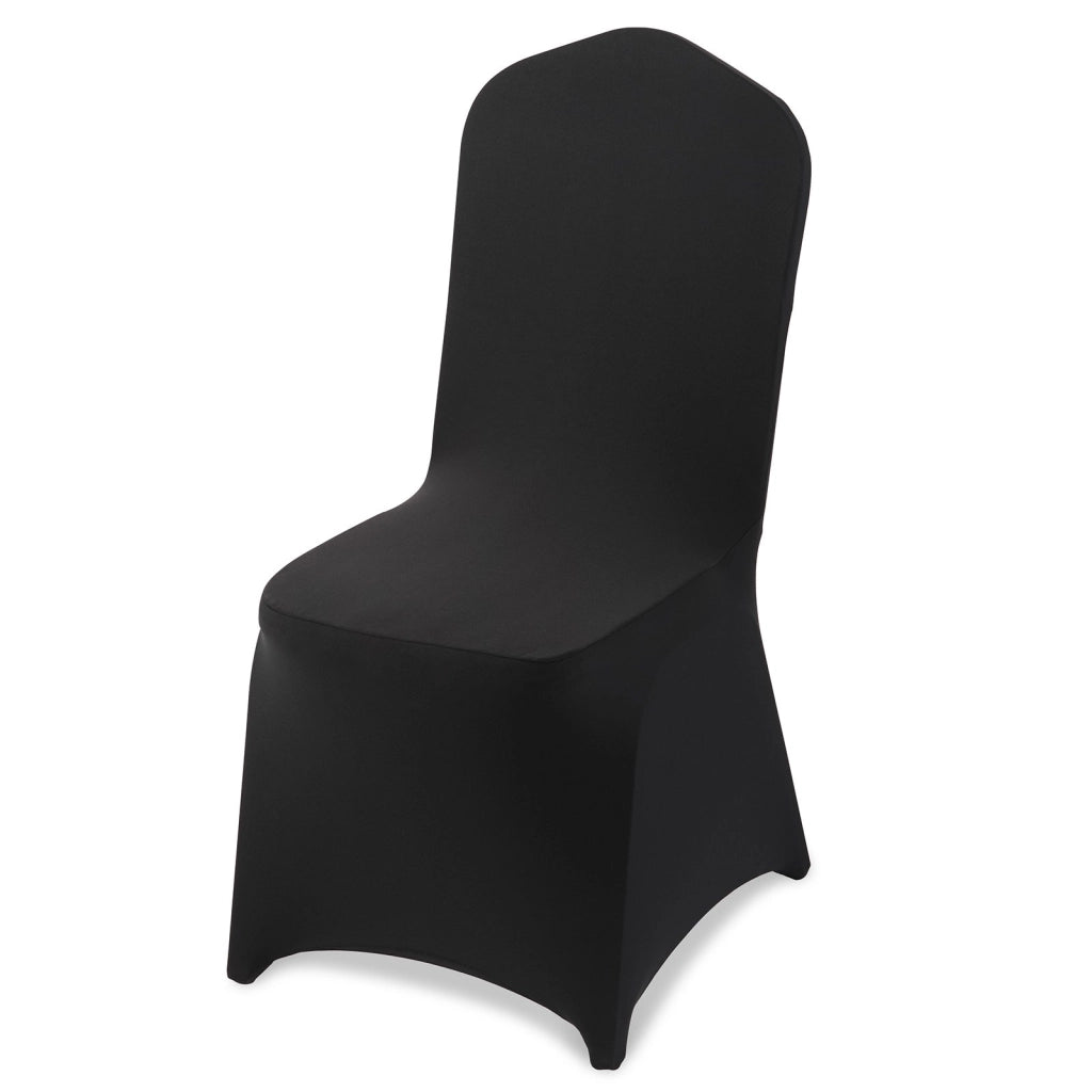 Set 150 Coprisedie Elasticizzati in Poliestere e Spandex, Nero, Rimovibili e Lavabili per Banchetti ed Eventi, 51 x 45 x 95 cm