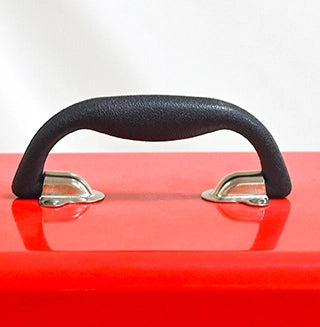 Cassetta Porta Attrezzi in Acciaio 53x22x35 cm con Cassetti e Serratura Metallica, Nero e Rosso