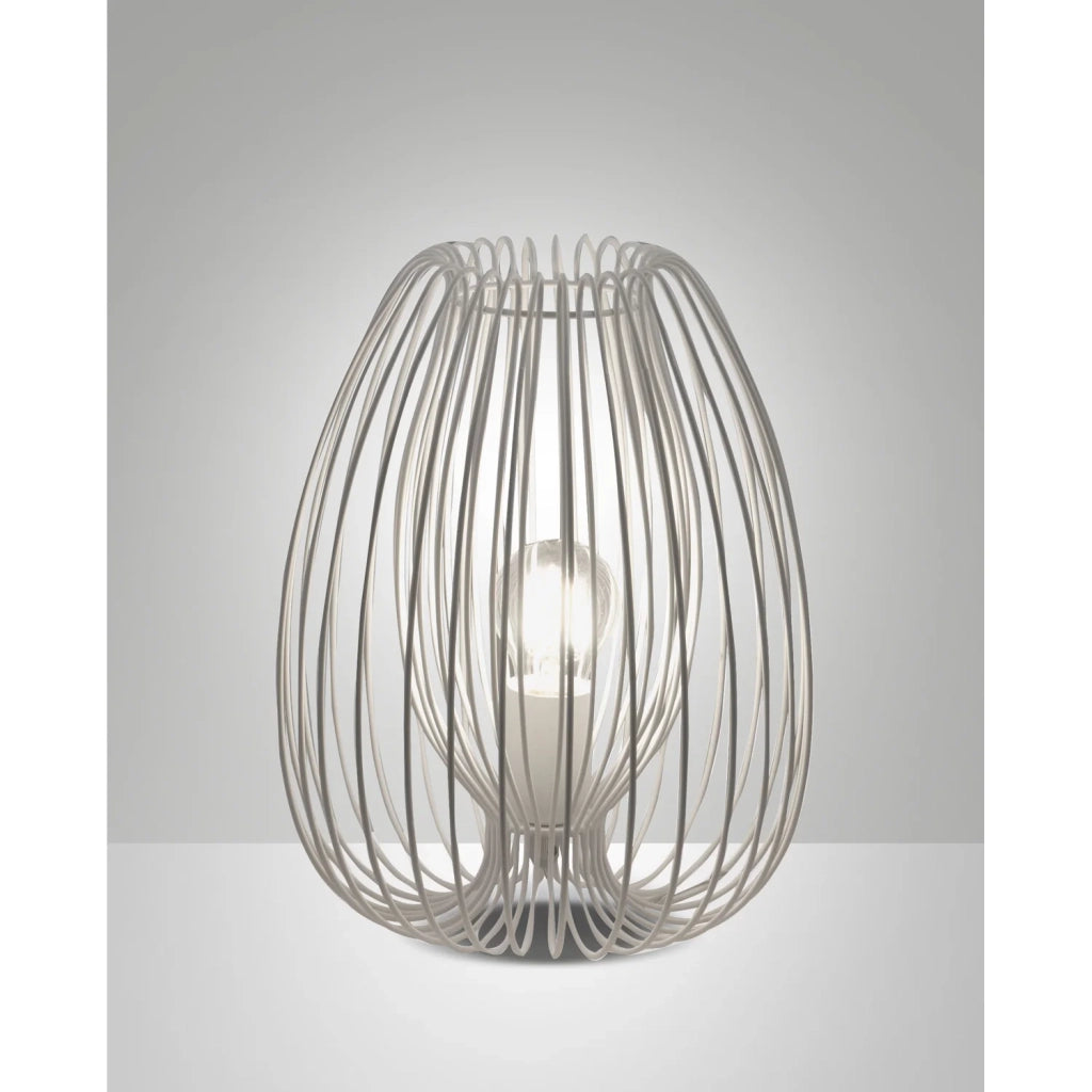 Lampada Camp Tavolo Bianca Fabas Unica Stile Moderno 1 Luce E27 Collezione CAMP