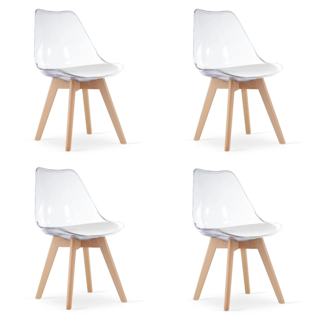 Sedia VALORA RIXK - Trasparente con gambe naturali x 4