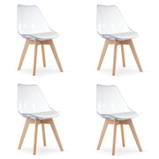 Sedia VALORA RIXK - Trasparente con gambe naturali x 4