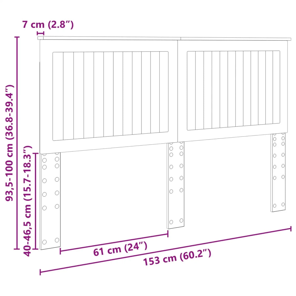 Testiera | Testata Rovere artigianale 150 cm Legno multistrato