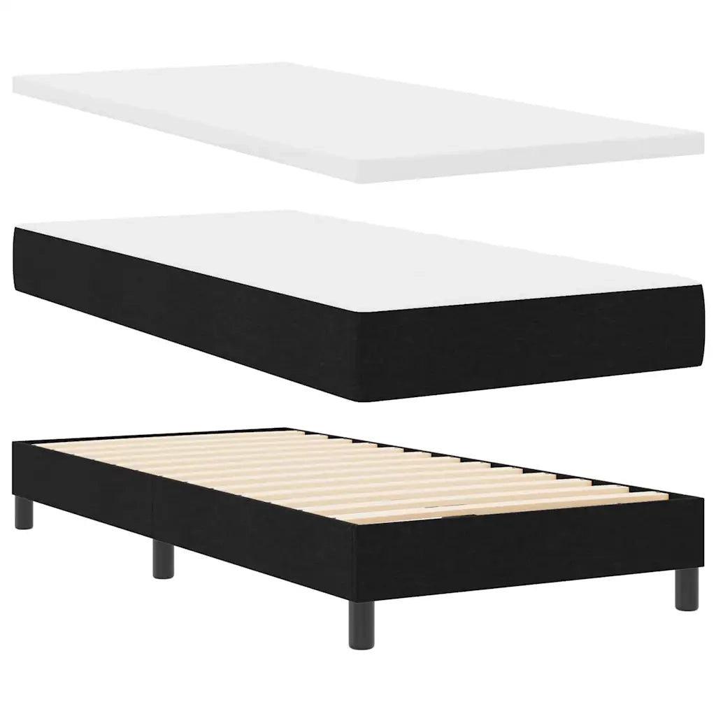 Letto a molle con materasso con led Nero 100 x 200 cm Tessuto