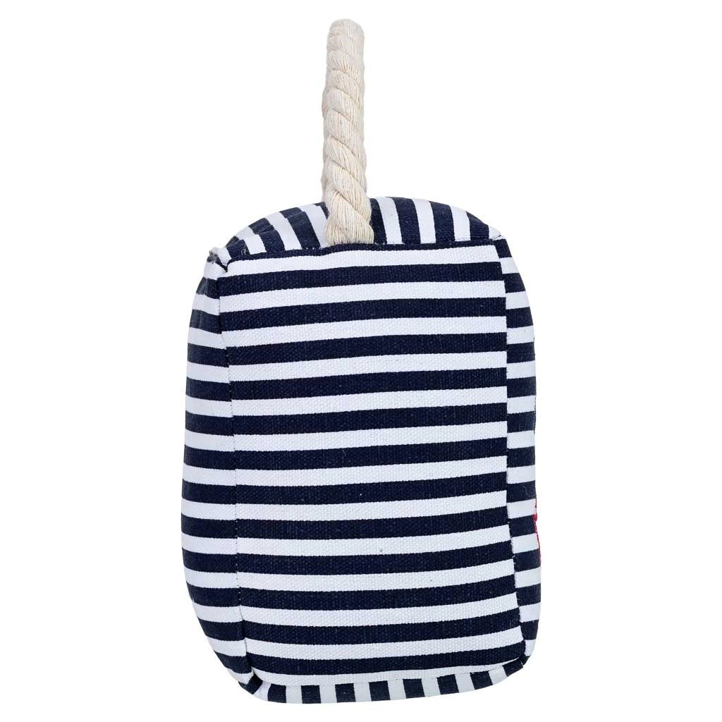 Fermaporta in cotone con barca blu, 14.5x10x5h cm