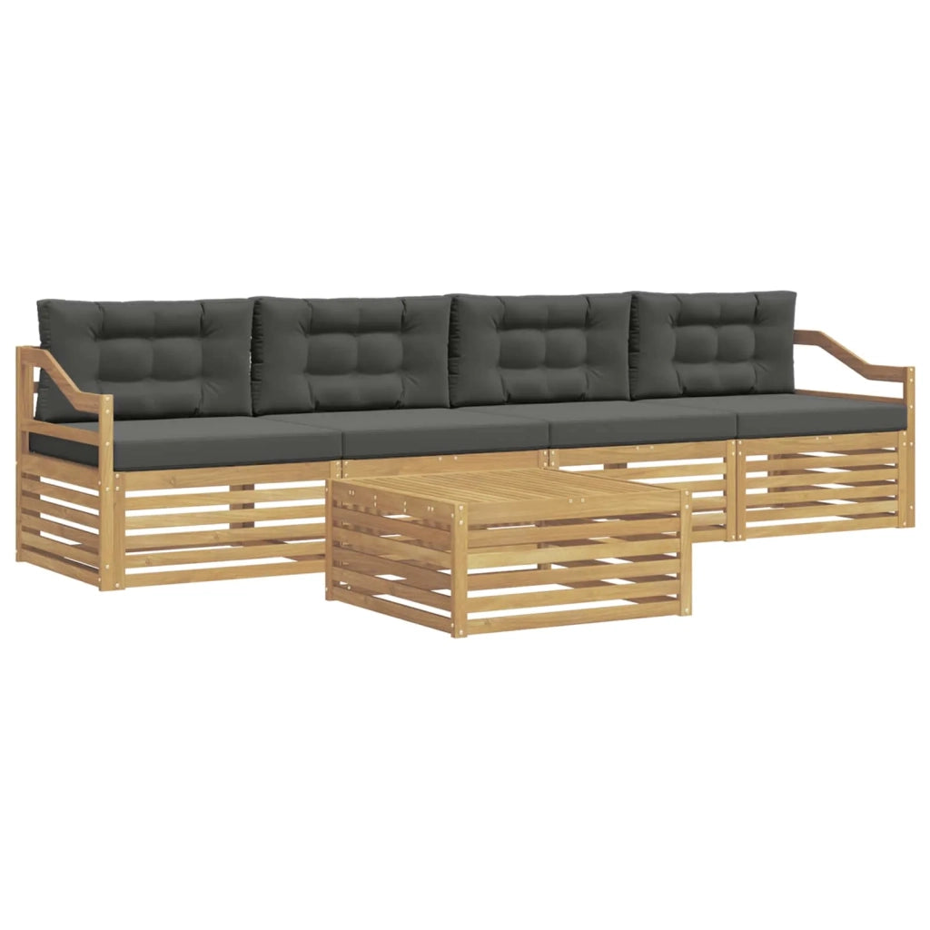 Set di divani da esterno 5 pz Bianco e Antracite 3390022
